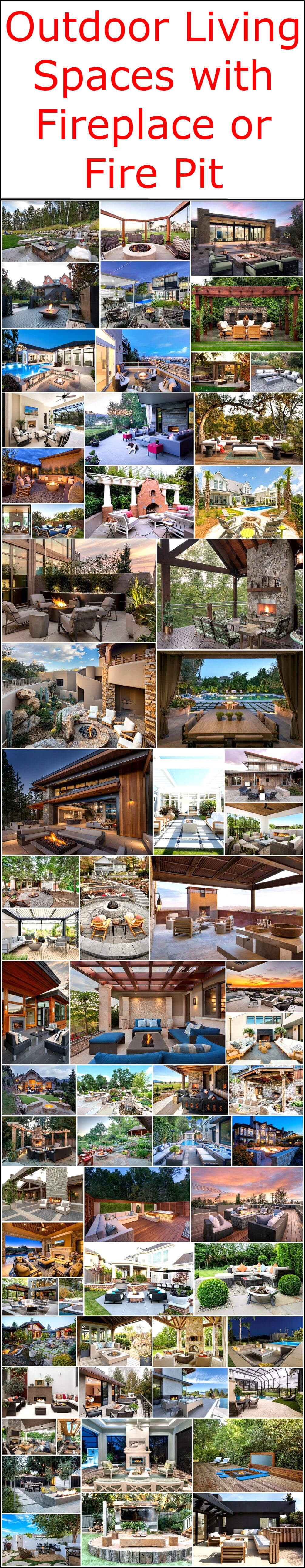 Outdoor Living Spaces with Fireplace or Fire Pit